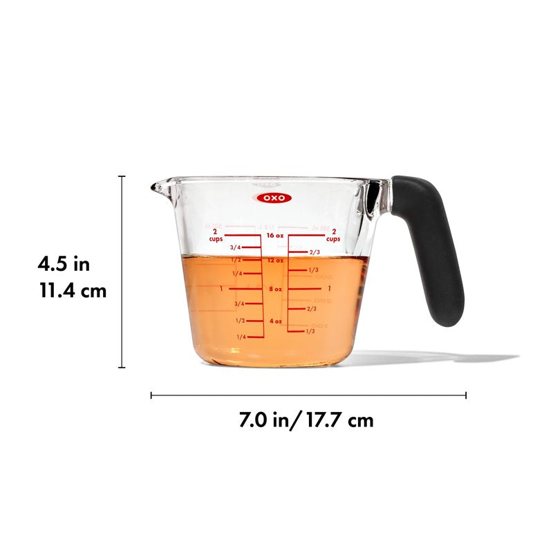 2-Cup Glass Measuring Cup with Spout - Without Lid