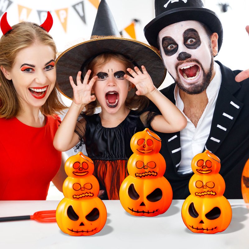 Halloween Pumpkin Lantern LED Light - Portable Indoor Outdoor Decor - Variation E