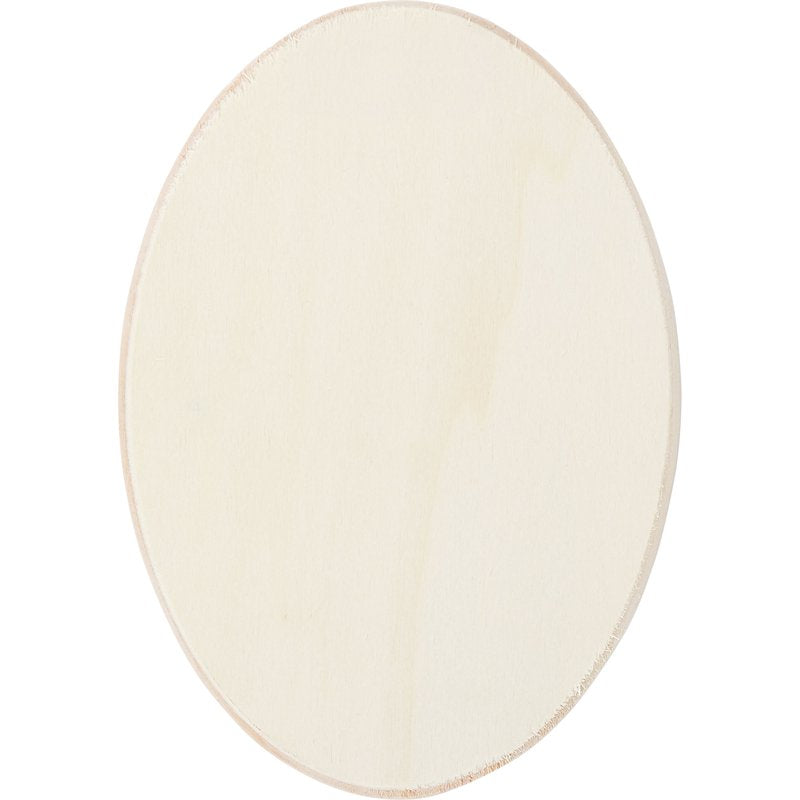 Oval Wooden Plaque - Unfinished Surface for Crafts, 5x7 inches - Single