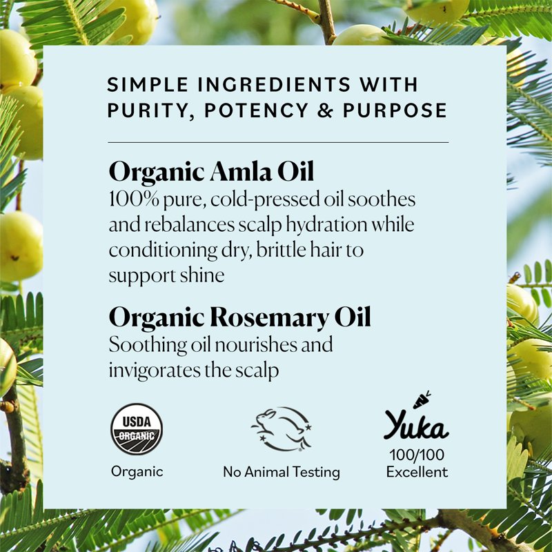 Organic Amla & Rosemary Oil for Nourishing Dry Hair - 2 fl oz