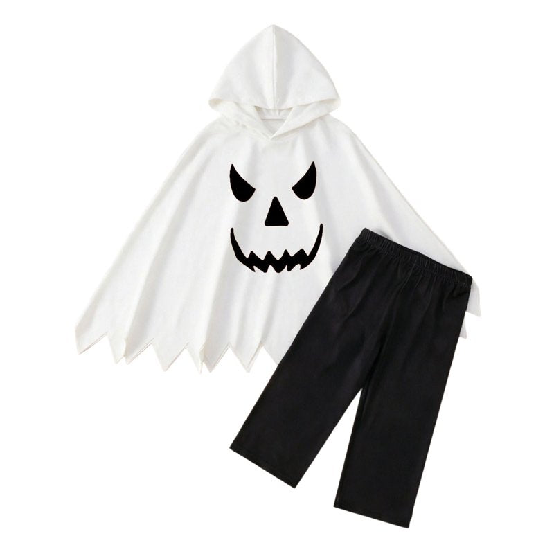 White Boys Halloween Outfit Set for 4-5 Years - Cute Casual 2-Piece Costume