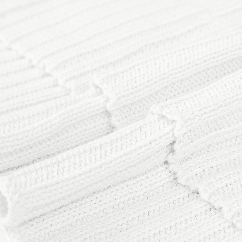 Cotton Cable Knit Throw Blanket - 60x78 White, Soft & Breathable