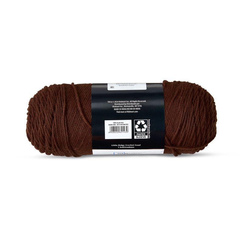 Mainstays Medium Acrylic Yarn - Warm Chocolate, 7 oz, 397 Yards