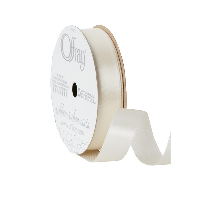 Antique White Satin Ribbon 5/8 Inch x 18 Feet - 4 Pack - Polyester Craft Trim