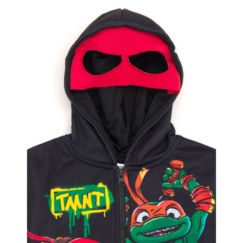 Teenage Mutant Ninja Turtles Toddler Boys' Fleece Zip-Up Hoodie - Black, 2T