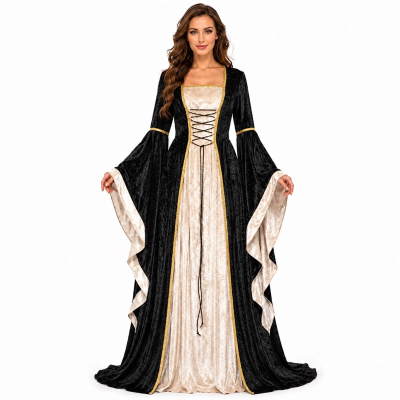 Black Gothic Witch Dress for Women Halloween Costume 2026 - 3XL Variation 8