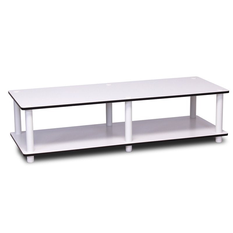 Wide TV Stand - No Tools Assembly, Plain White, 46" TV