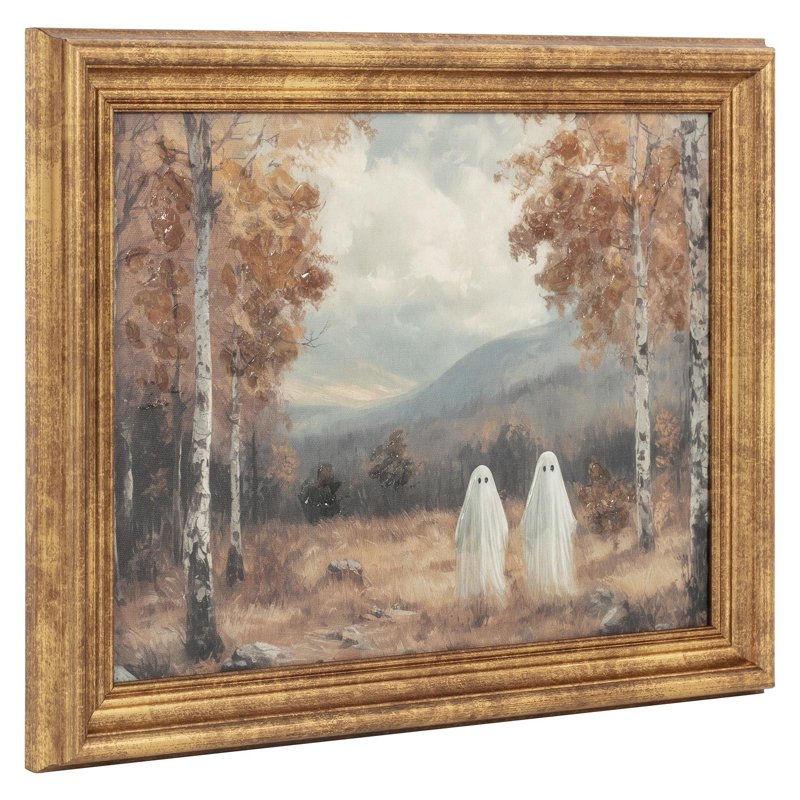 Halloween Framed Canvas Wall Art - Spooky 14x11 Decor for Home