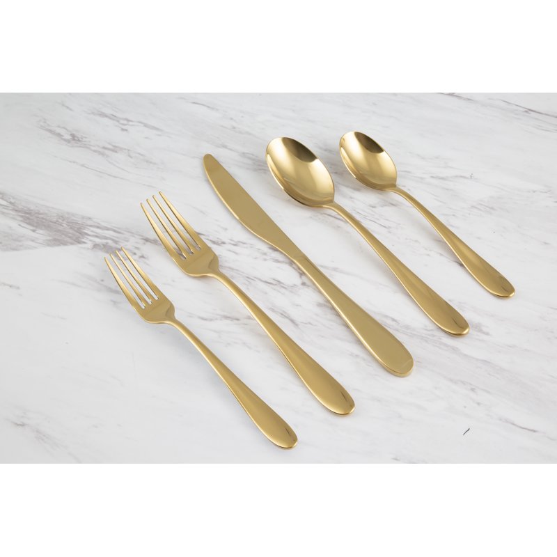 20-Piece Gold Stainless Steel Flatware Set - 3 Pack, Service for 4