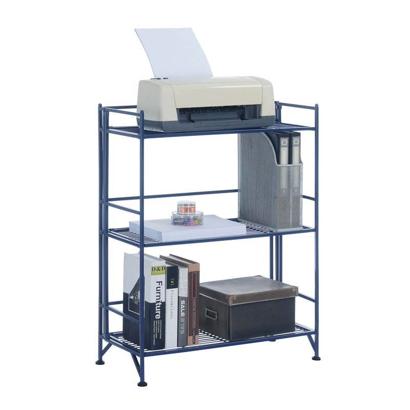 3 Tier Wide Folding Metal Shelf - Versatile Storage Solution