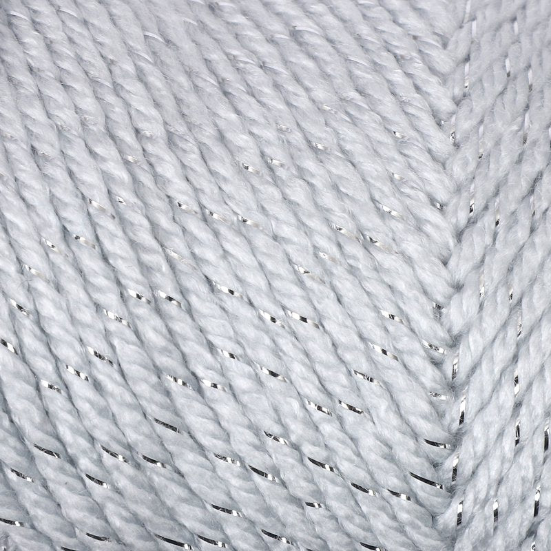 Sparkle Acrylic Yarn - Medium Weight, 5 oz, Platinum Silver