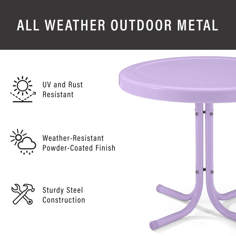 Retro Outdoor Side Table - Lavender Steel Finish