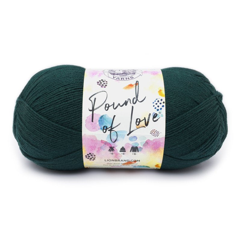 (3 Pack) Worsted Yarn Pound of Love Hunter Green 16 oz 1020 Yards - Medium Weight DIY Crafting