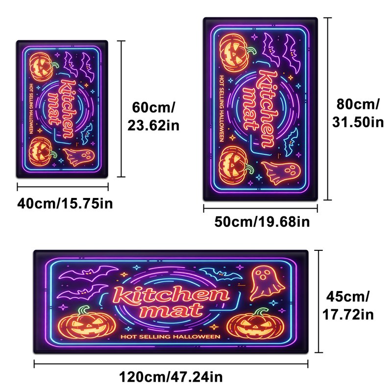Halloween Neon Pumpkin Lanterns 2Pcs - Versatile Indoor & Outdoor Decorations (15.7 x 23.6 & 17.7 x 47.2 inches)