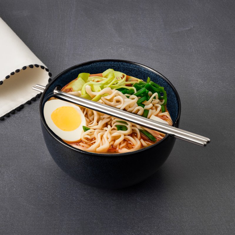 Ramen Bowl Set with Chopsticks - 2 Pack Ceramic