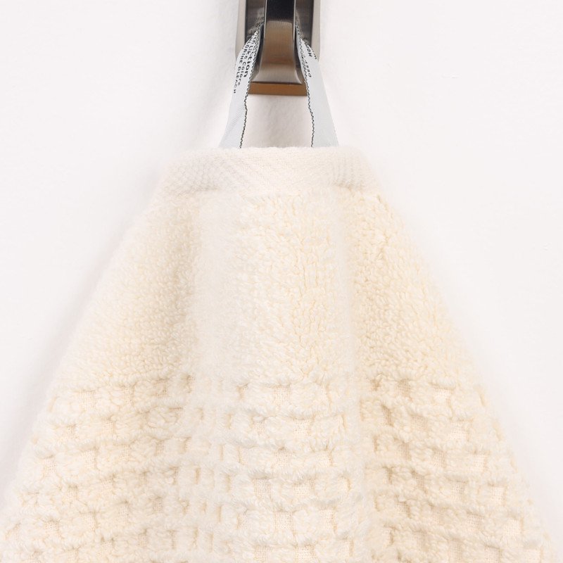 Ivory Cotton Waffle Textured Towel Set - 3 Piece Bathroom Decor - Superior