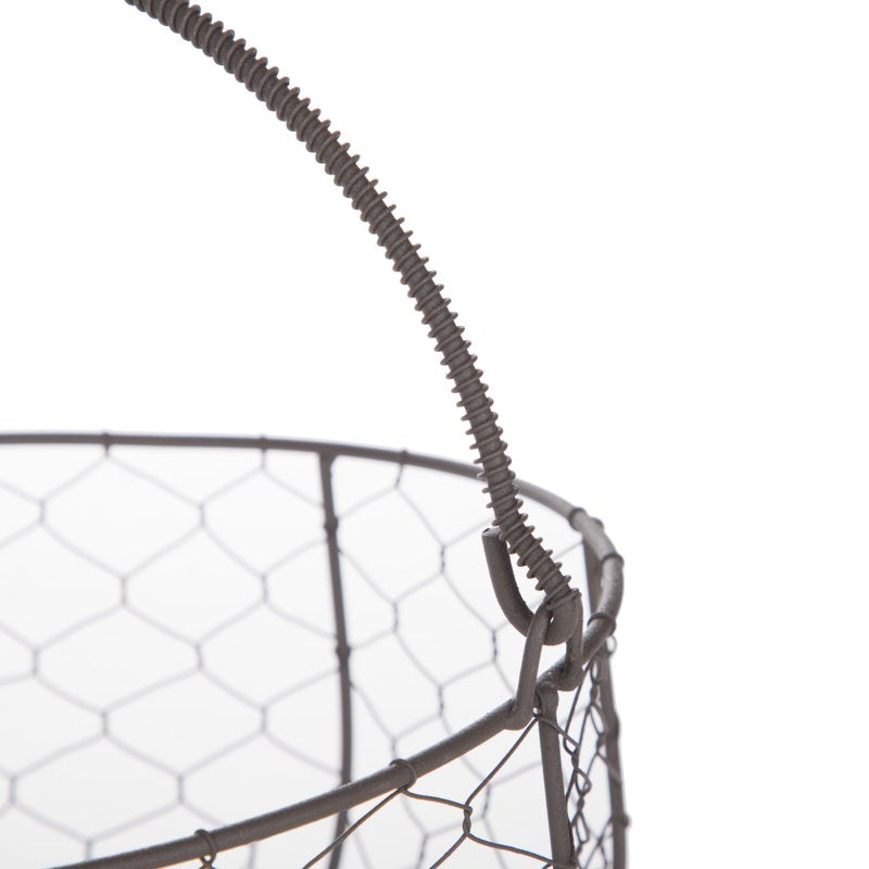 Mainstays Chicken Wire Storage Basket - Brown, Moveable Handle, 4.5 In H - Single
