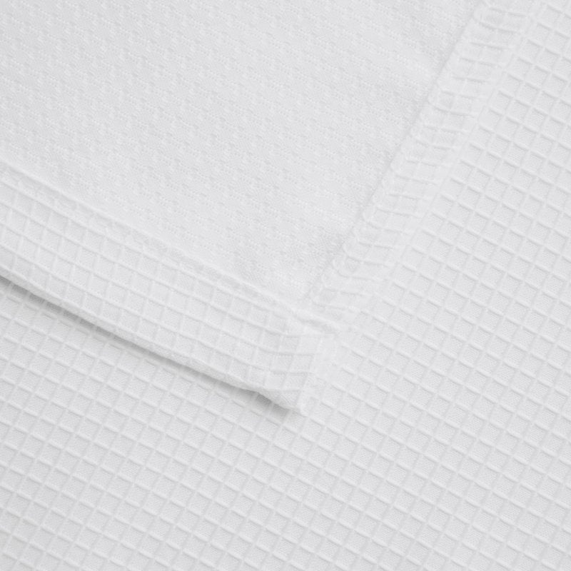 Mainstays Waffle-Weave Fabric Shower Curtain - Cotton Blend with Recycled Polyester, 72x72 inches, White