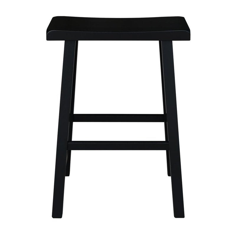 Solid Wood Saddleback 23.75" Counter Stool - Black