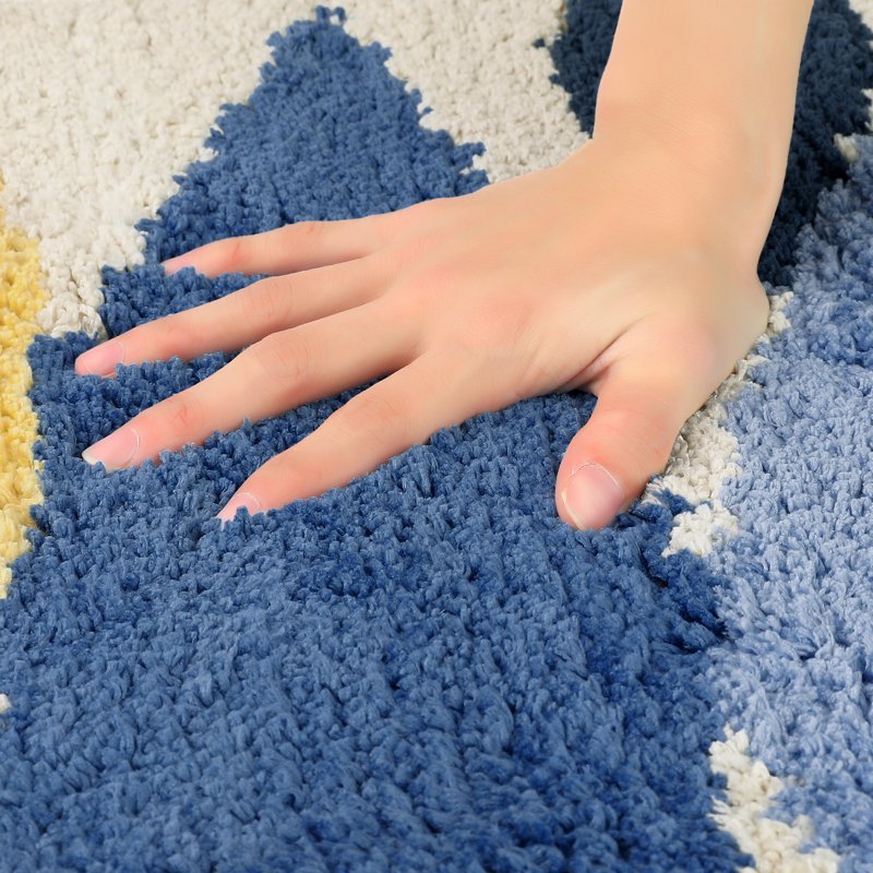 Bathroom Rug Leaves-3 16x24 Plush Fluffy Non-Slip Quick-Dry Bath Mat - Unique Bargains