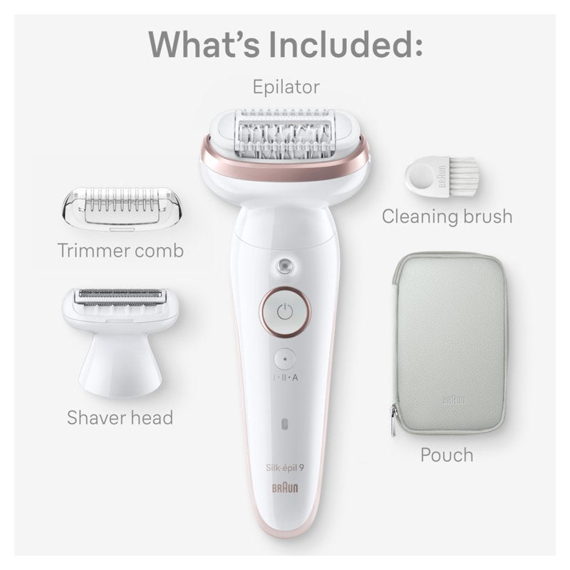 Pivoting Head Wet & Dry Epilator - Cordless Hair Removal with Shaver & Trimmer