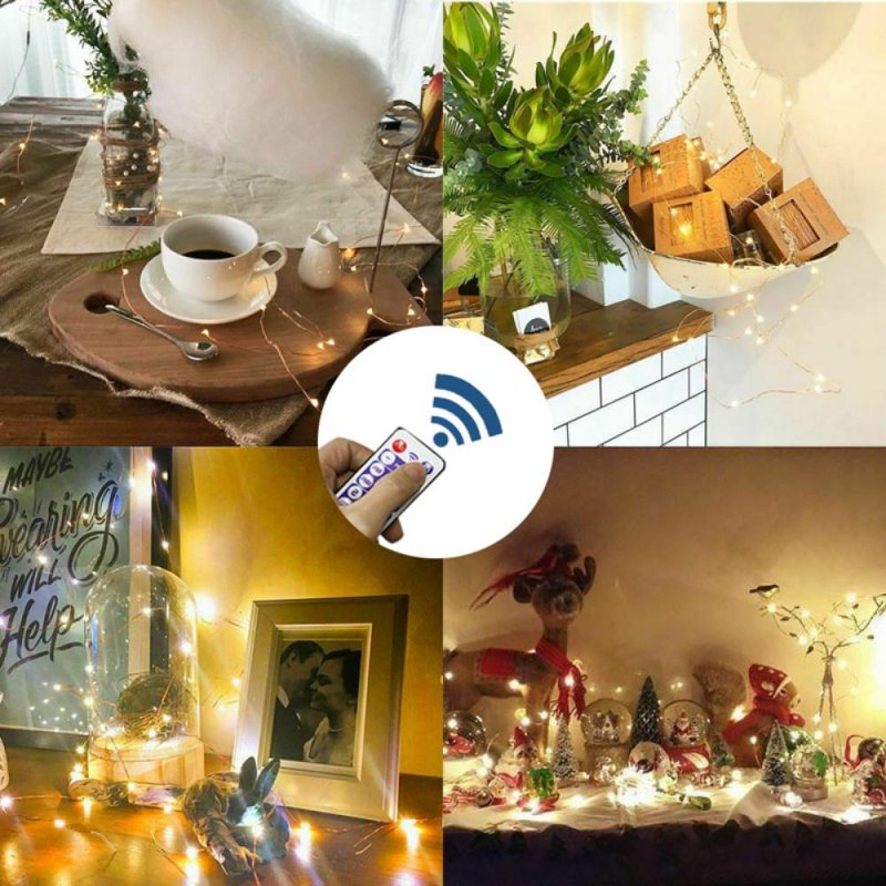 Remote Control Fairy String Lights - Waterproof 16' Warm White LED for Indoor Outdoor Decor