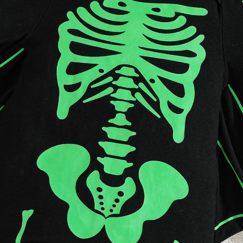 Baby Skeleton Jumpsuit & Ear Hat Costume Set - 18-24 Months Halloween Bat Outfit for Toddler