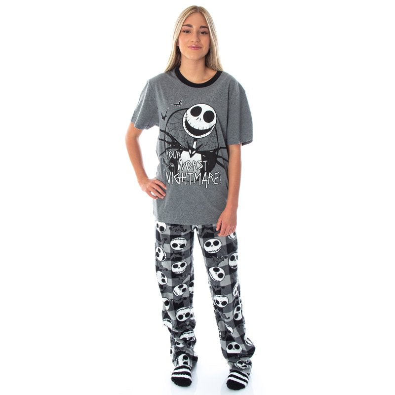 Nightmare Before Christmas Jack Skellington Pajama Gift Set - 3 Piece Lounge Sleepwear