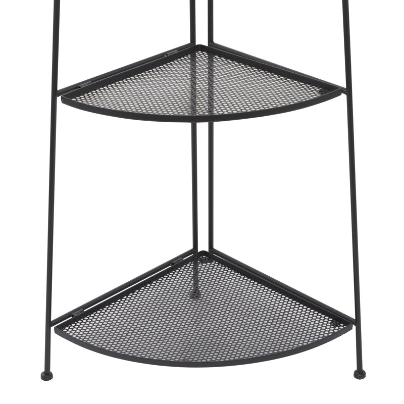 Indoor Outdoor Black Metal 4-Shelf Folding Bakers Rack