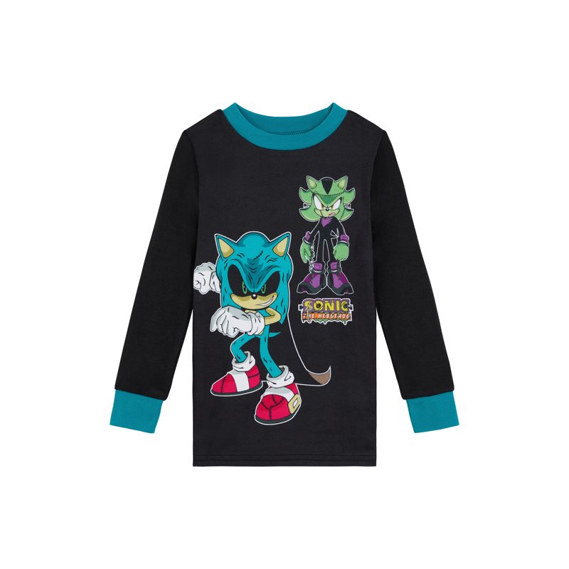 Sonic Boys Halloween Pajama Set - Teal, 2-Piece Sleepwear for Sizes 4-10