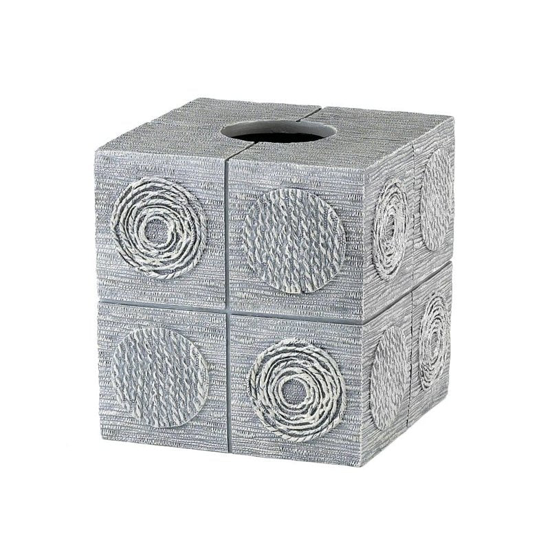 Avanti Galaxy Silver Tissue Cover 5.75x5.75x6 Resin Bathroom Accessory