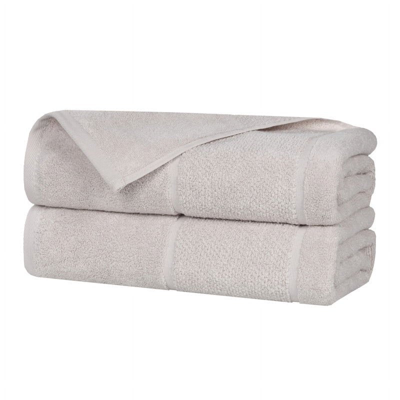 Silver Bath Sheet Set - 2 Pack Ultra Absorbent Medium Weight Towels - Superior Mile