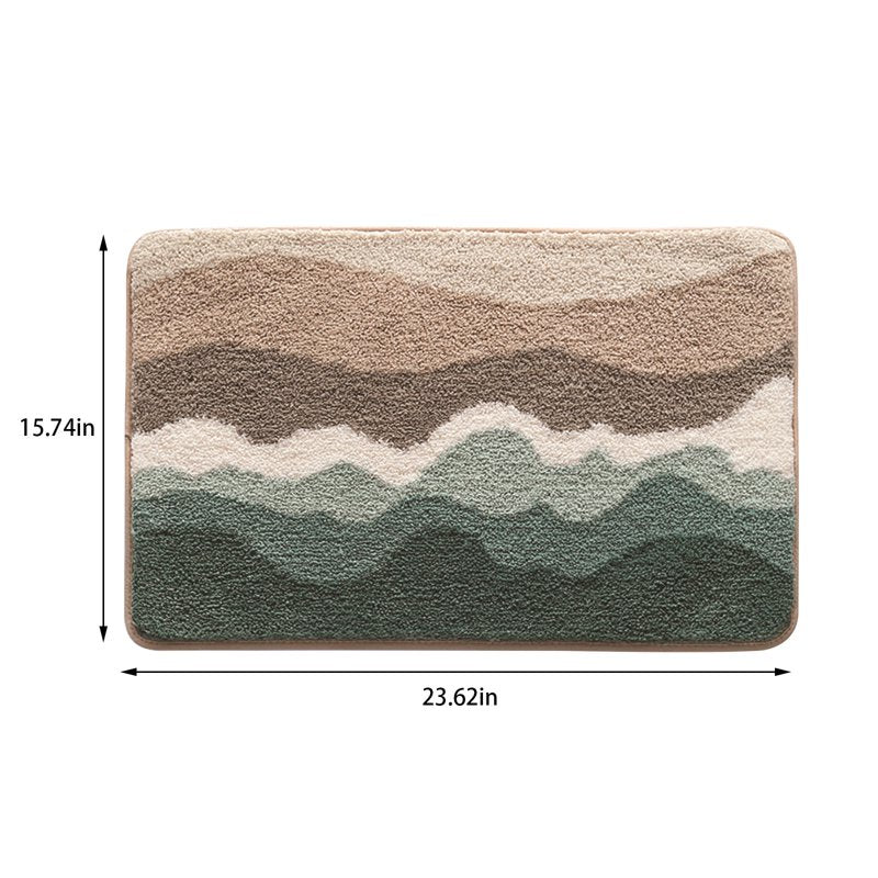 Multicolor Soft Absorbent Quick Dry Bathroom Rug - Blue, Machine Washable
