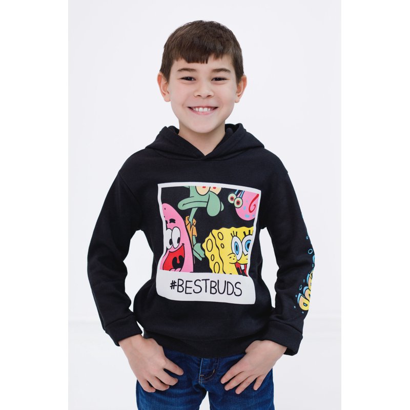 Toddler Boys' SpongeBob Fleece Pullover Hoodie - Black 3T