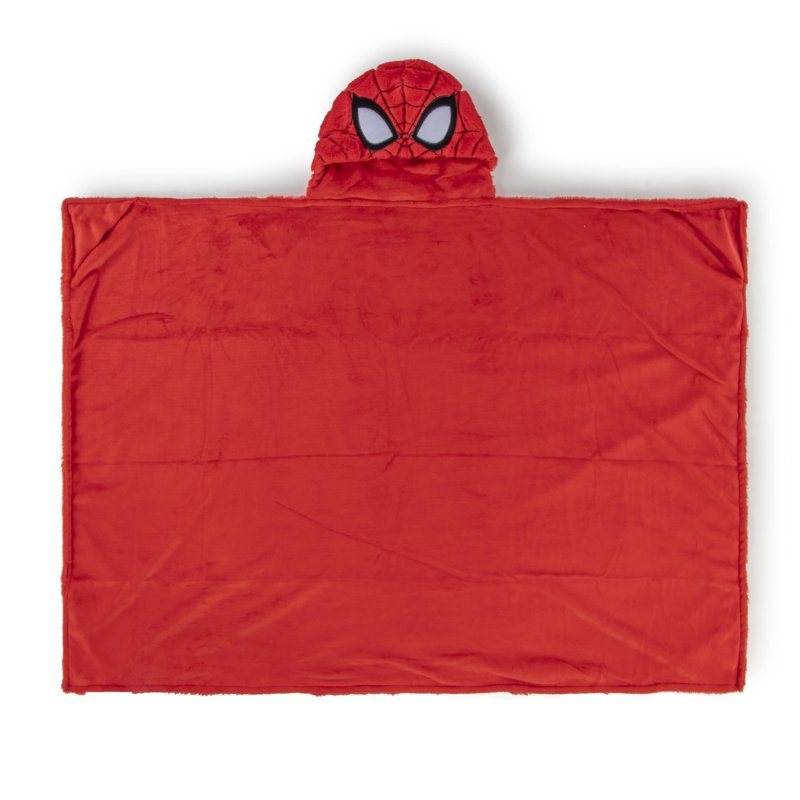 Kids Spider-Man Hooded Throw Blanket - Soft Faux Fur, Red, 54x40 inches