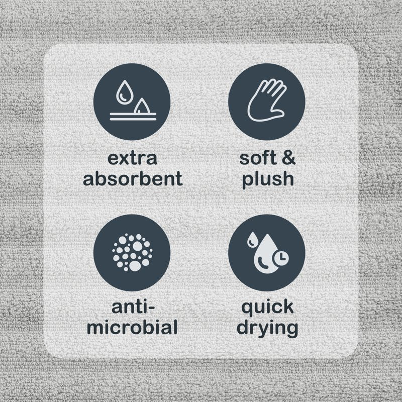 Soft Silver Cotton Bath Sheet Set - Oversized 2-Piece Quick Dry Towels