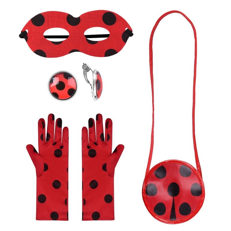 Girl Ladybug Costume Dress for Kids - Red & Black Polka Dots, 2-3T