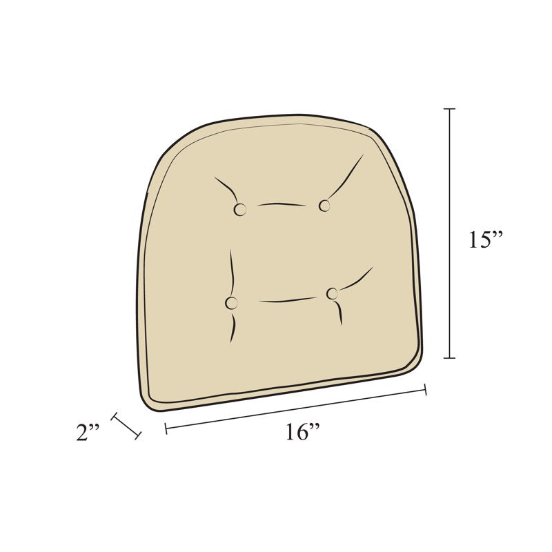 Non-Slip Rembrandt Tufted Chair Cushions - Set of 4, Tan
