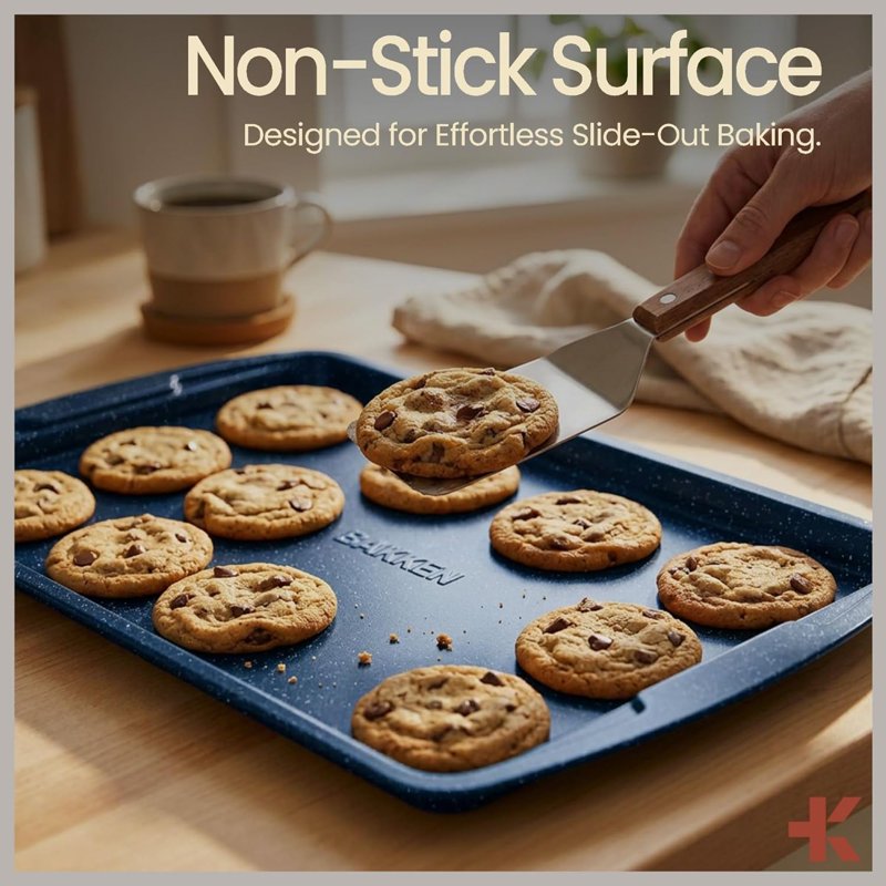 Nonstick Baking Pan Set - Blue Marble Coating, 6 Piece