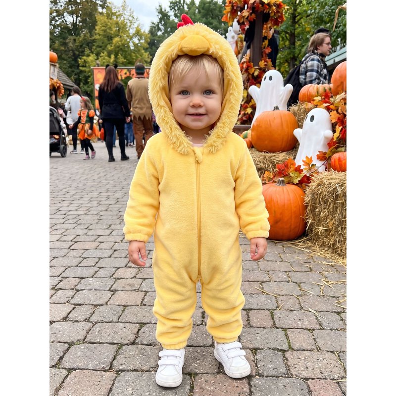 Toddler Baby Girl Boy Halloween Chick Costume Romper - Yellow, 18-24 Months