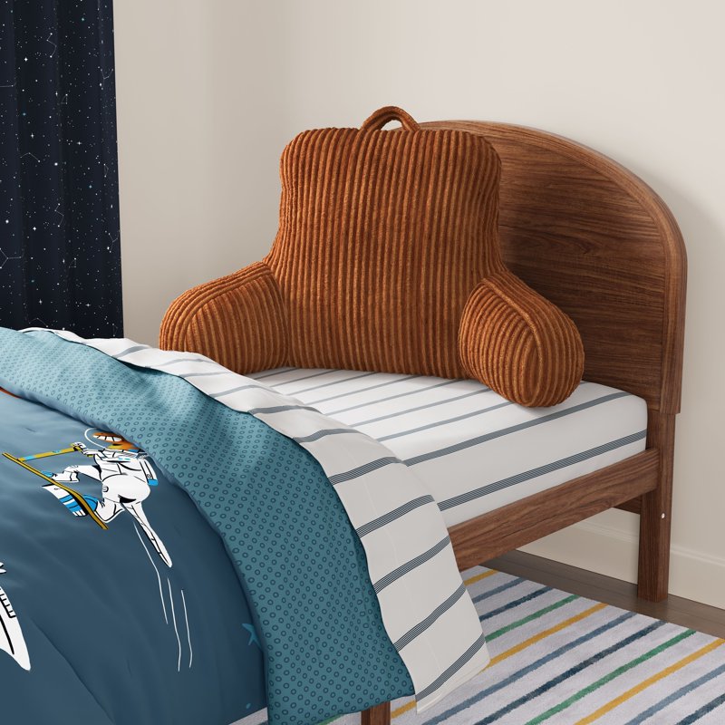 Kids Ribbed Corduroy Backrest Pillow - Orange, 33 x 13 x 25 in - Support & Lounge