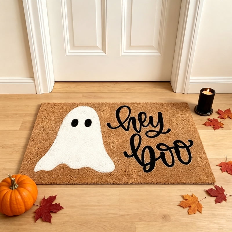 Halloween Ghost Door Mat Skidproof Washable Indoor Outdoor Entryway Rug - 15.75x23.6in - MPOISVA - Living Room Variant