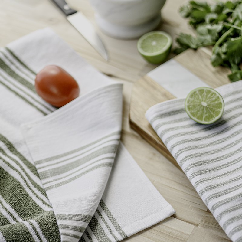 Culinary Kitchen Towels - 2 Pack, Cilantro Green/White