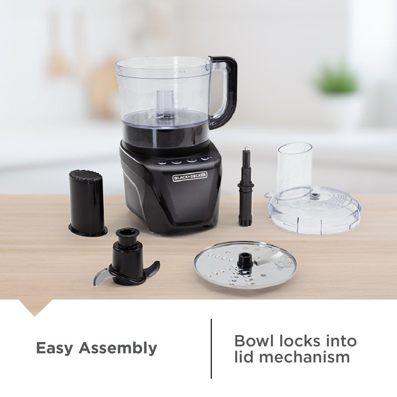 8-Cup Food Processor with Easy Assembly, 850W Motor, 2 Speeds & Pulse