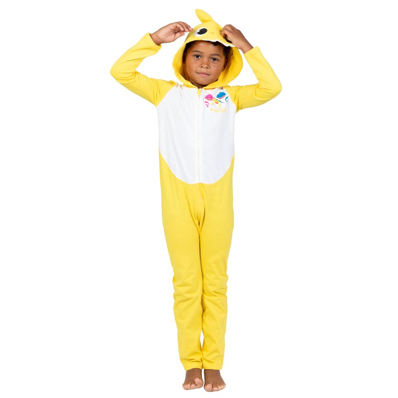 Pinkfong Baby Shark Infant Baby Boys Zip Up Cosplay Costume Coverall - Yellow White 12-18 Months
