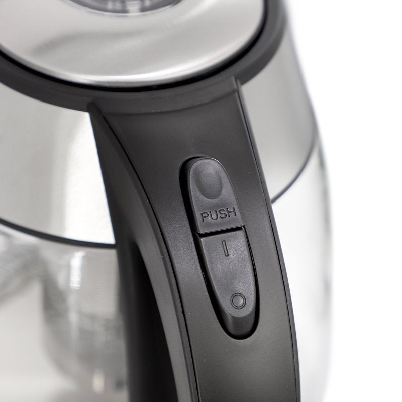 1.8L Electric Glass Tea Kettle with Removable Infuser & Auto Shut-Off