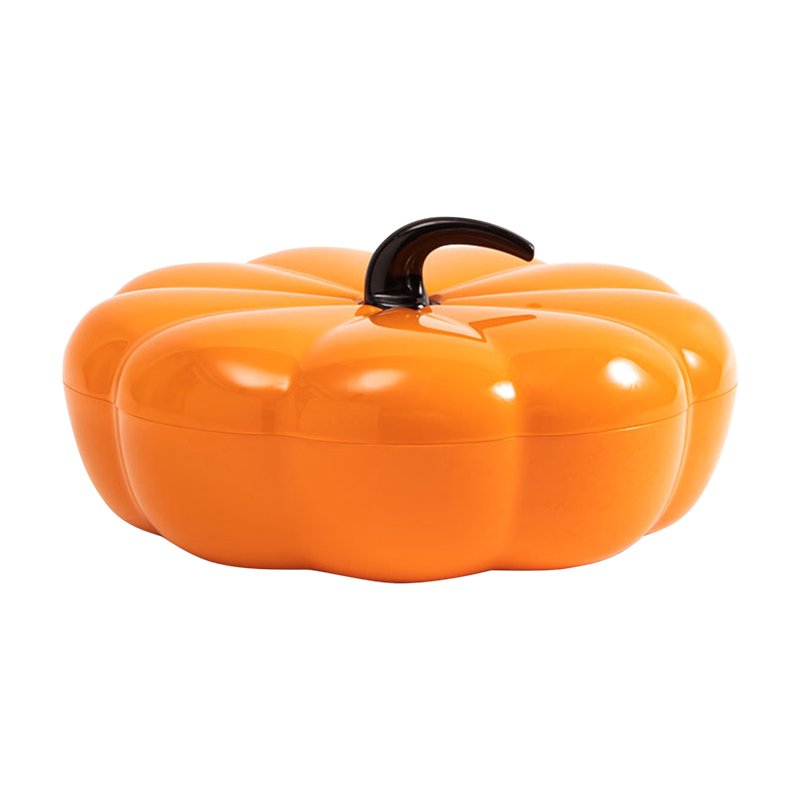 Pumpkin Serving Bowl with Lid - Divided Food Display Tray for Halloween & Fall Parties