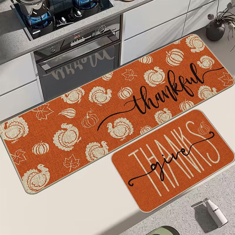 Aihimol Fall Theme Kitchen Rugs & Mats Set of 2 - Free Size, A