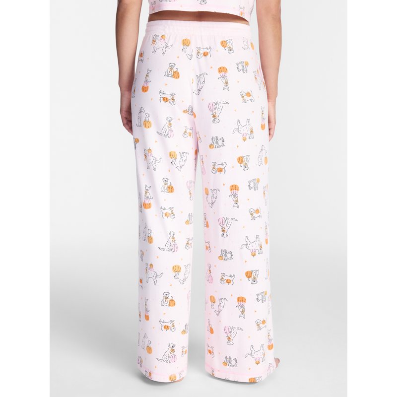 Pink Halloween & Fall Women's Hacci Knit Sleep Pants - Size L, 29.5" Inseam