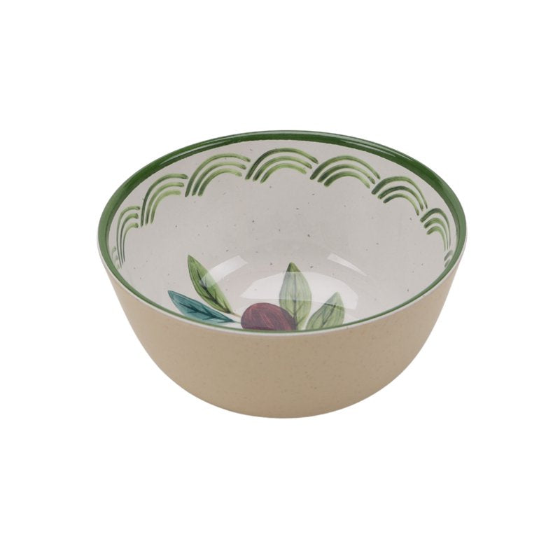 12-Piece Bamboo Melamine Tableware Set - Olive for 4
